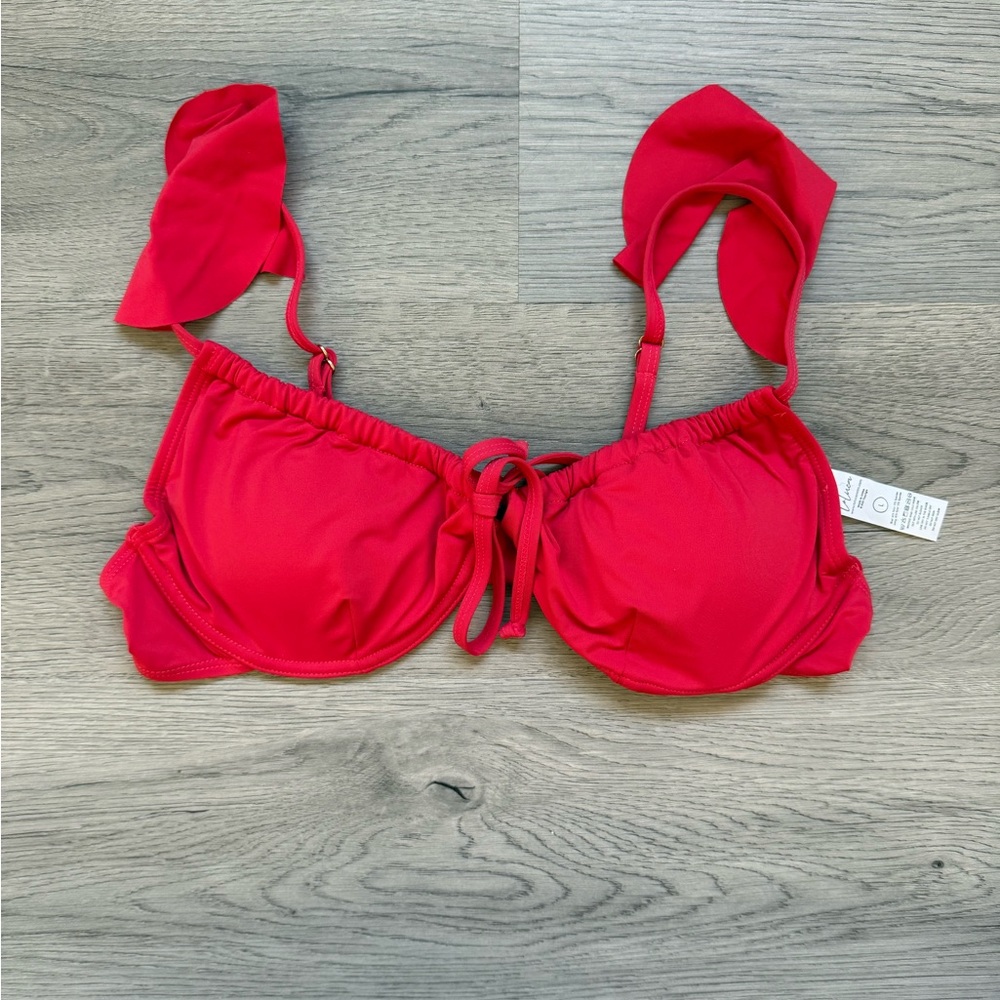 Vitality x Toluca Scarlett Red Bikini Top Size Large NWOT - Picture 2 of 2